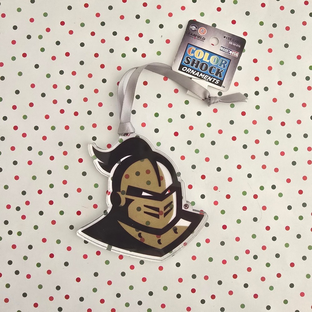 UCF Knights Color Shock Ornament‎ Acrylic Knights Head Logo Made in USA